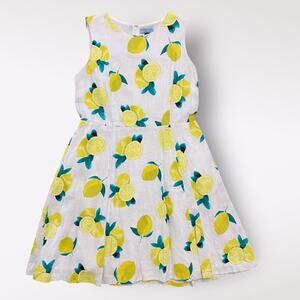 Cynthia Cynthia Rowley Lemon Print Linen Fit‎ and Flare Short Mini Dress Size 12